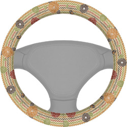 Chevron & Fall Flowers Steering Wheel Cover