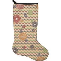 Chevron & Fall Flowers Holiday Stocking - Neoprene
