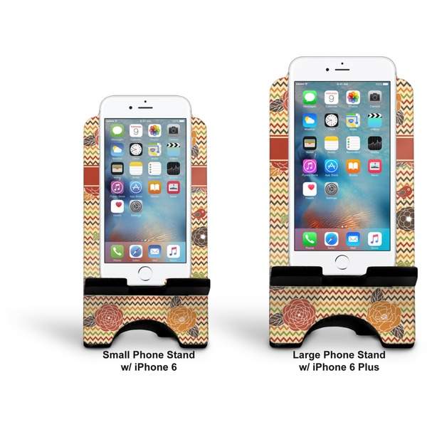 Chevron & Fall Flowers Stylized Phone Stand - Comparison