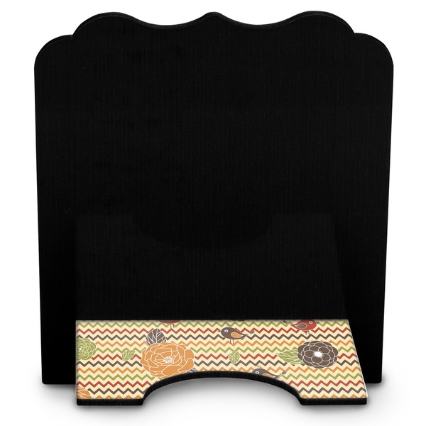 Chevron & Fall Flowers Stylized Tablet Stand - Back