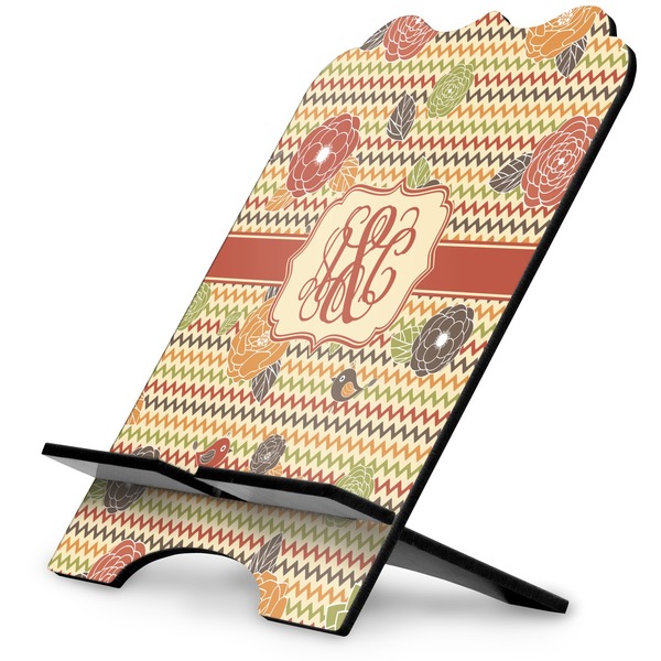 Custom Chevron & Fall Flowers Stylized Tablet Stand (Personalized)