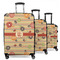 Chevron & Fall Flowers Suitcase Set 1 - MAIN