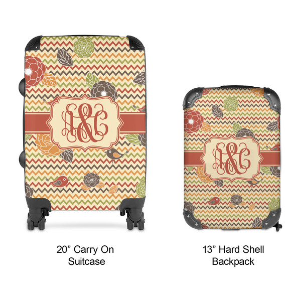 Chevron & Fall Flowers Suitcase Set 4 - APPROVAL