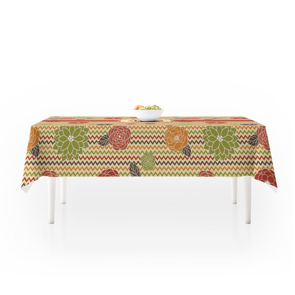 Chevron & Fall Flowers Tablecloths (58"x102") - MAIN