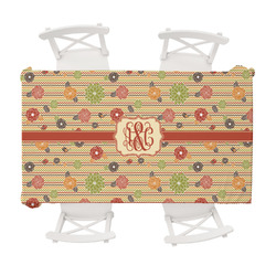 Chevron & Fall Flowers Tablecloth - 58"x102" (Personalized)