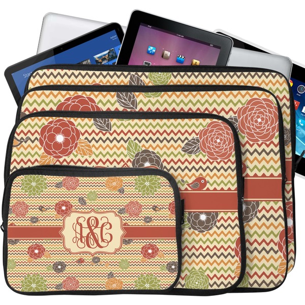 Chevron & Fall Flowers Tablet & Laptop Case Sizes