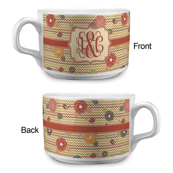 Chevron & Fall Flowers Tea Cup - Single Apvl