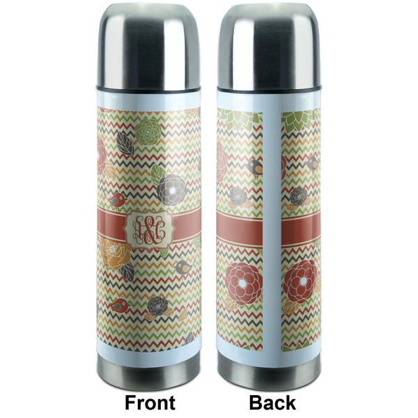 Chevron & Fall Flowers Thermos - Apvl