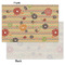 Chevron & Fall Flowers Tissue Paper - Heavyweight - Small - Front & Back