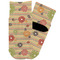 Chevron & Fall Flowers Toddler Ankle Socks - Single Pair - Front and Back