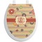 Chevron & Fall Flowers Toilet Seat Decal (Personalized)