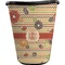 Chevron & Fall Flowers Waste Basket - Double Sided (Black) (Personalized)