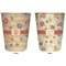 Chevron & Fall Flowers Trash Can White - Front and Back - Apvl