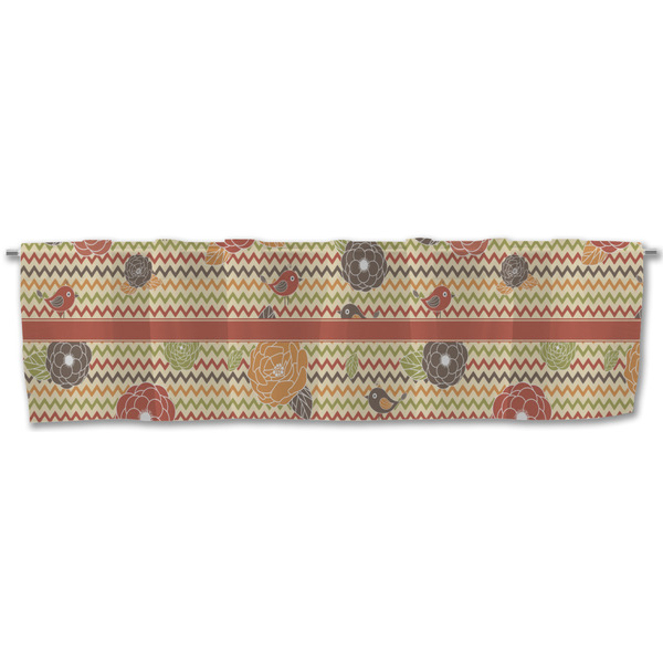 Chevron & Fall Flowers Valance - Front