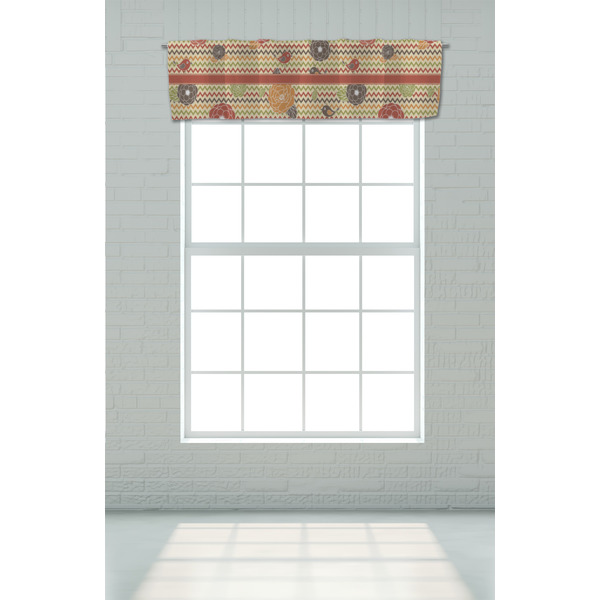 Chevron & Fall Flowers Valance - On window
