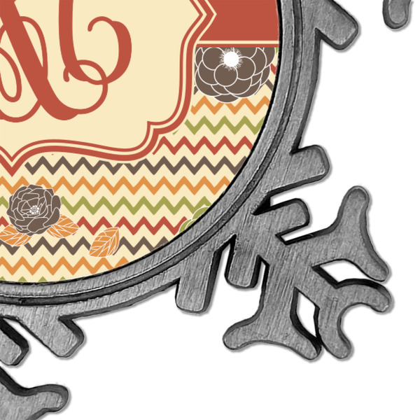Chevron & Fall Flowers Vintage Snowflake - Detail