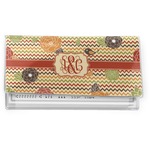 Chevron & Fall Flowers Vinyl Checkbook Cover (Personalized)