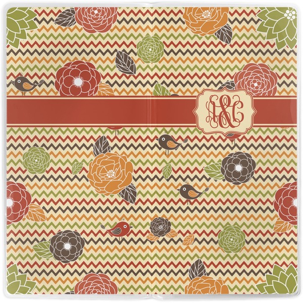 Chevron & Fall Flowers Vinyl Document Wallet - Apvl
