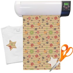 Chevron & Fall Flowers Heat Transfer Vinyl Sheet (12"x18")
