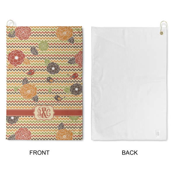 Chevron & Fall Flowers Waffle Weave Golf Towel - Approval