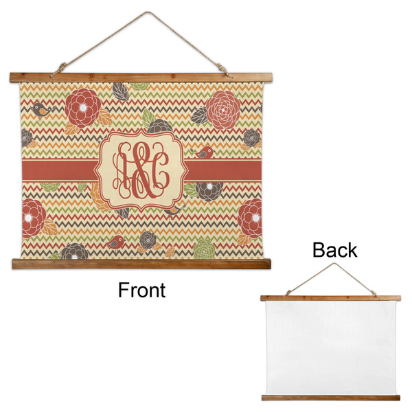 Chevron & Fall Flowers Wall Hanging Tapestry - Landscape - APPROVAL
