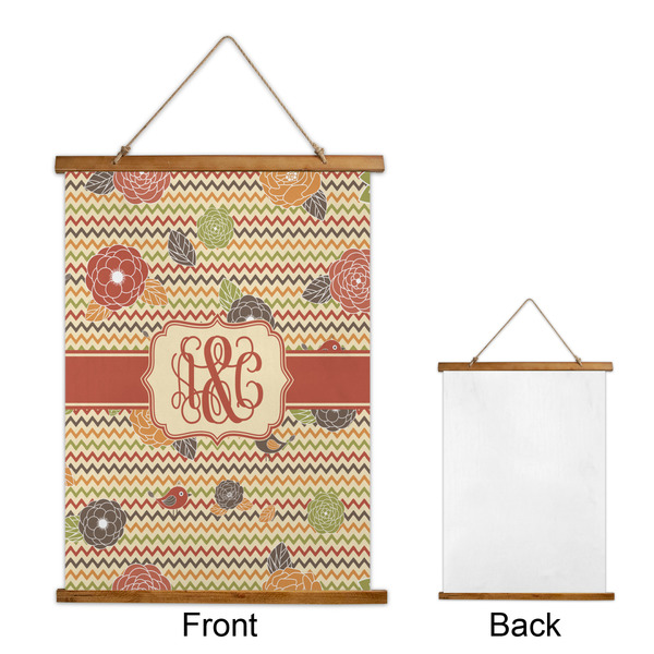 Chevron & Fall Flowers Wall Hanging Tapestry - Portrait - APPROVAL