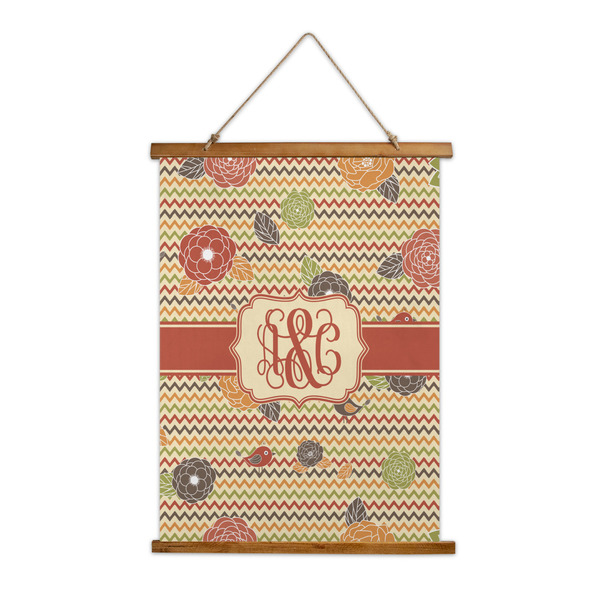 Custom Chevron & Fall Flowers Wall Hanging Tapestry (Personalized)
