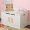 Chevron & Fall Flowers Wall Monogram on Toy Chest