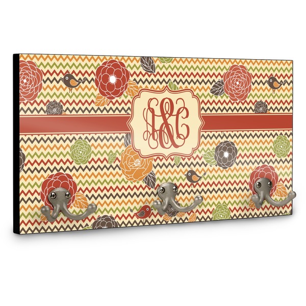 Chevron & Fall Flowers Coat Hanger Main
