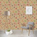 Chevron & Fall Flowers Wallpaper & Surface Covering