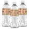 Chevron & Fall Flowers Water Bottle Labels - Front View
