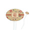 Chevron & Fall Flowers Oval Plastic Stir Sticks (Personalized)