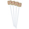 Chevron & Fall Flowers White Plastic Stir Stick - Double Sided - Square - Front