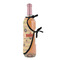 Chevron & Fall Flowers Wine Bottle Apron - DETAIL WITH CLIP ON NECK