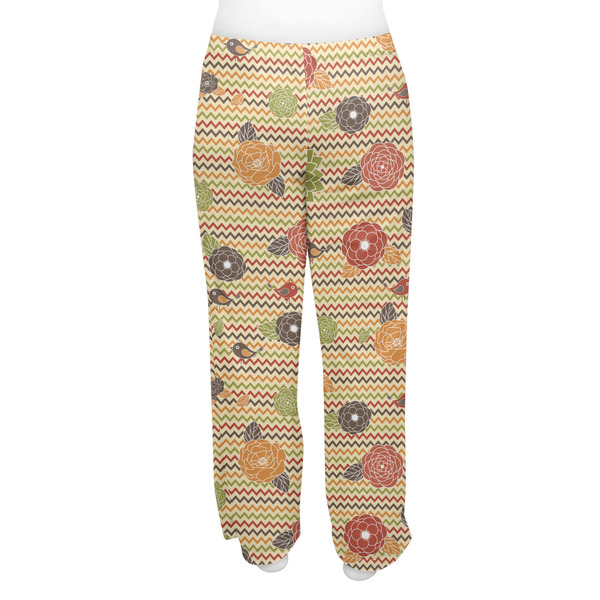 Chevron & Fall Flowers Women's Pj on model - Back