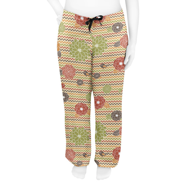 Chevron & Fall Flowers Women's Pj on model - Front