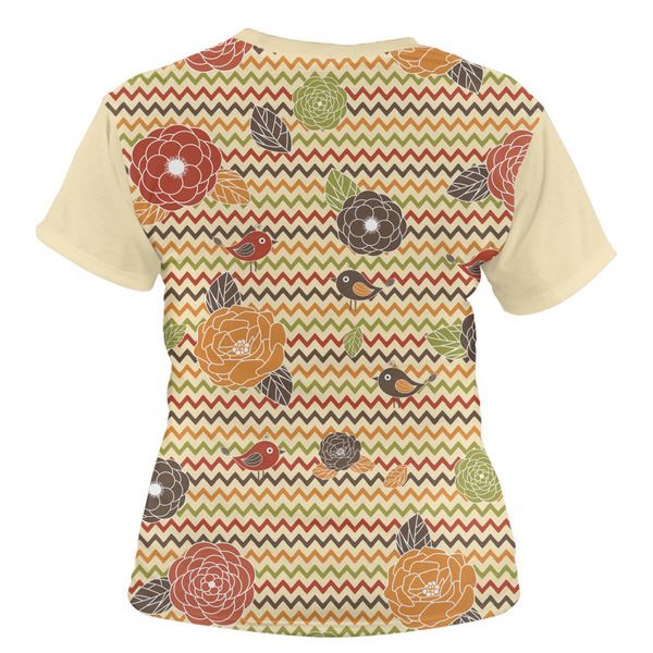 Chevron & Fall Flowers Women's T-shirt Back