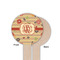 Chevron & Fall Flowers Wooden 6" Food Pick - Round - Single Sided - Front & Back
