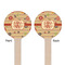 Chevron & Fall Flowers Wooden 6" Stir Stick - Round - Double Sided - Front & Back
