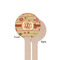 Chevron & Fall Flowers Wooden 6" Stir Stick - Round - Single Sided - Front & Back