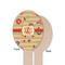 Chevron & Fall Flowers Wooden Food Pick - Oval - Single Sided - Front & Back
