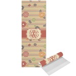 Chevron & Fall Flowers Yoga Mat - Printed Front (Personalized)