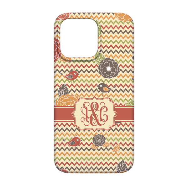 Chevron & Fall Flowers iPhone 13 Pro Case - Back