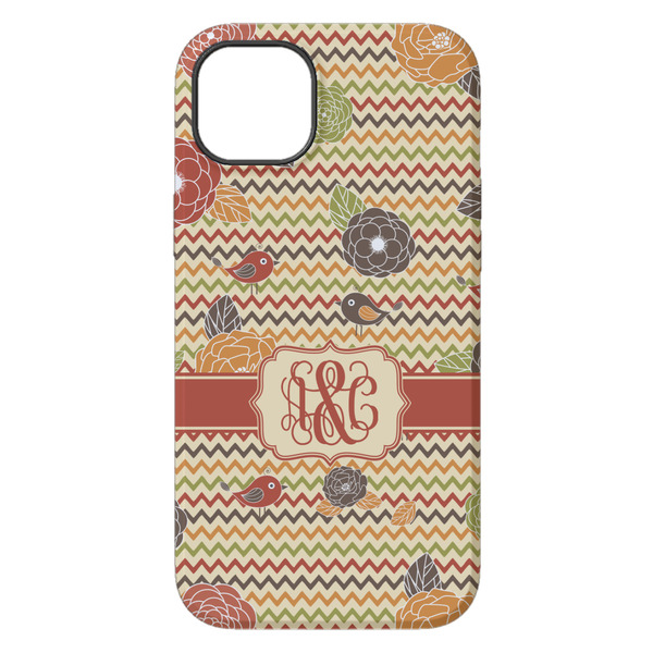 Chevron & Fall Flowers iPhone 14 Pro Max Tough Case - Back