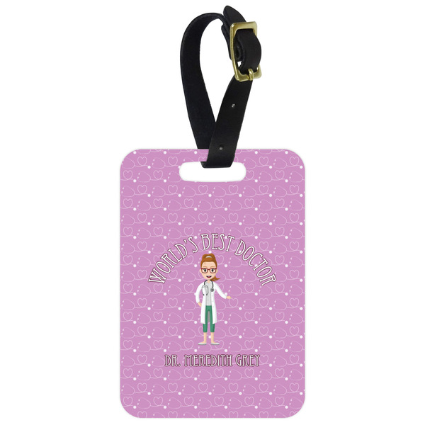 Custom Doctor Avatar Metal Luggage Tag w/ Name or Text
