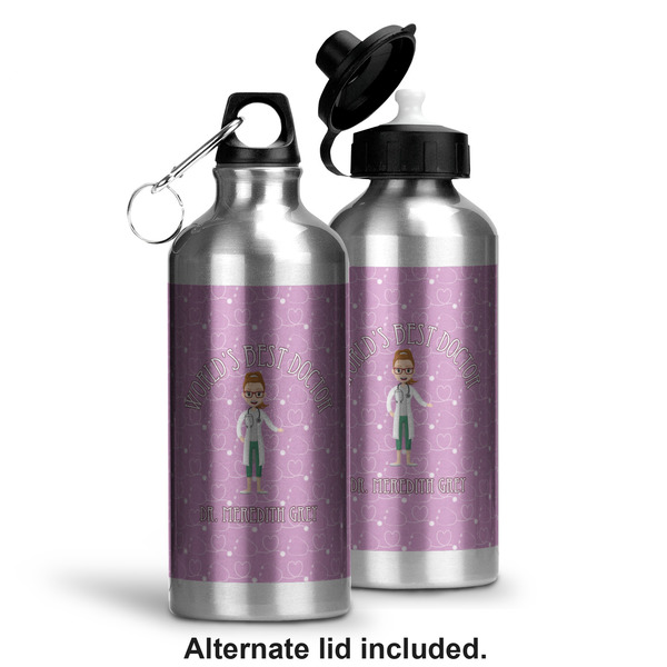 Doctor Avatar Aluminum Water Bottle - Alternate lid options