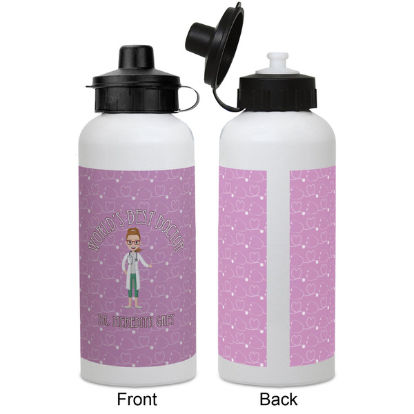 Doctor Avatar Aluminum Water Bottle - White APPROVAL