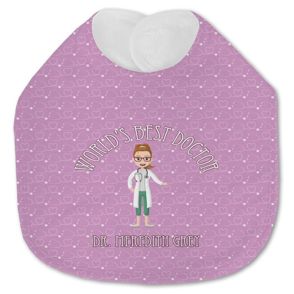 Custom Doctor Avatar Jersey Knit Baby Bib w/ Name or Text