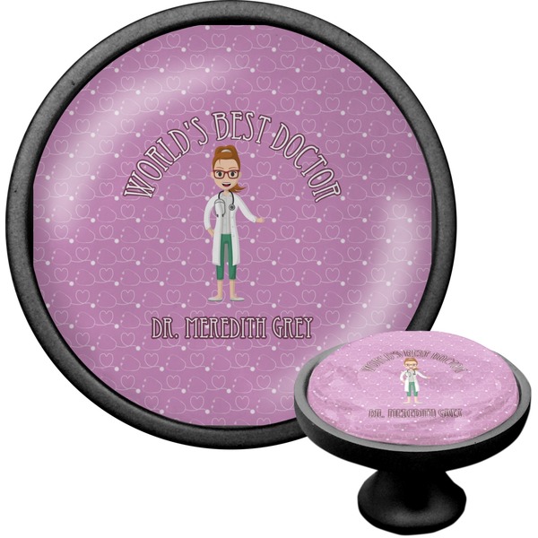 Custom Doctor Avatar Cabinet Knob (Black) (Personalized)