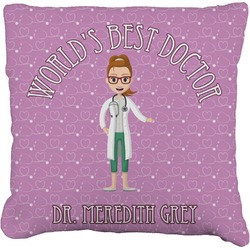 Doctor Avatar Faux-Linen Throw Pillow 18" (Personalized)